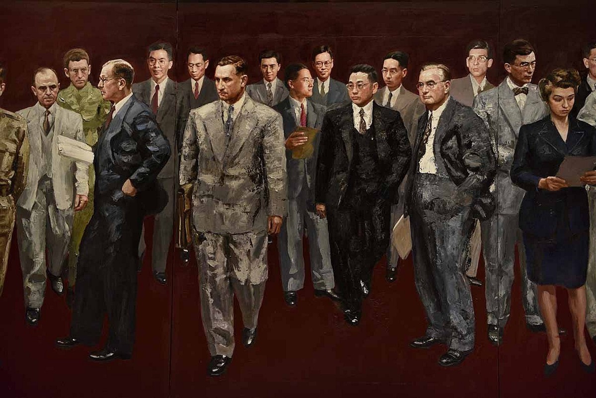 中华艺术宫东京审判巨幅长篇油画实拍下
