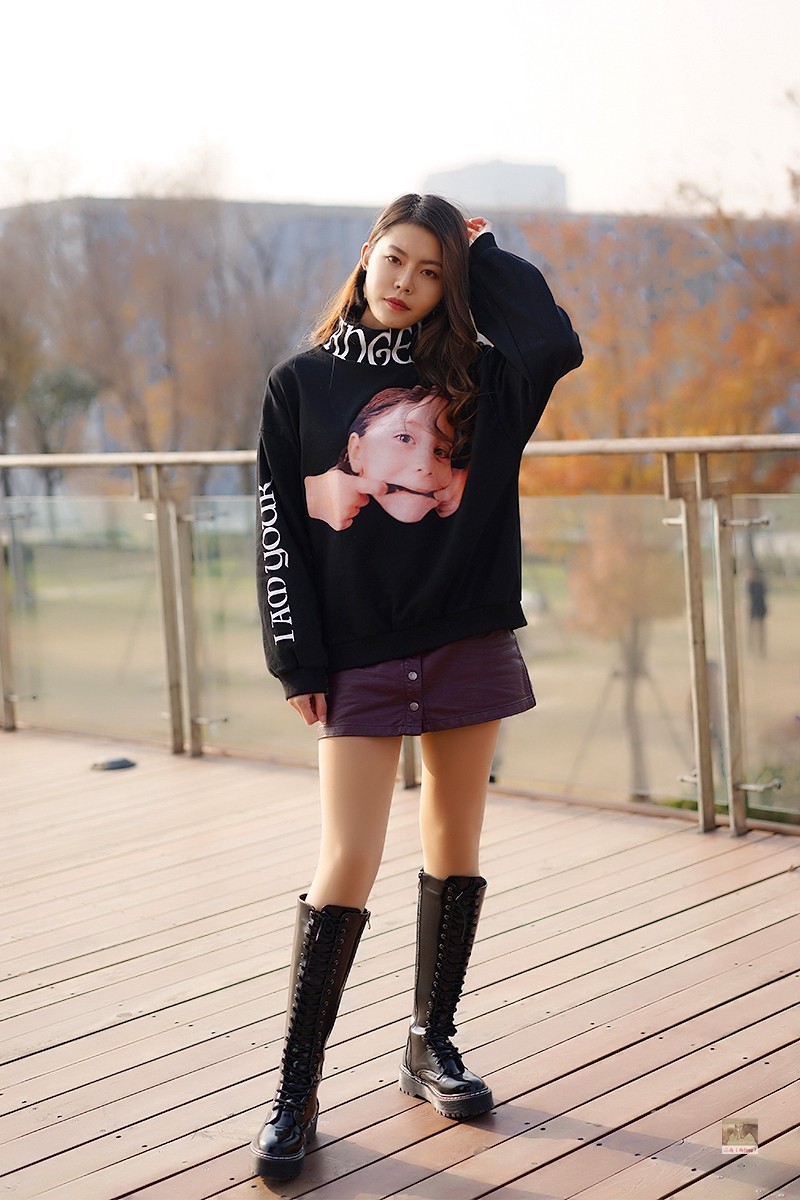 外套的图案很醒目