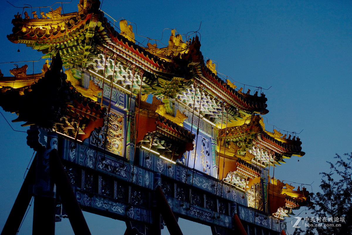 夜暮下的南海子效野公园