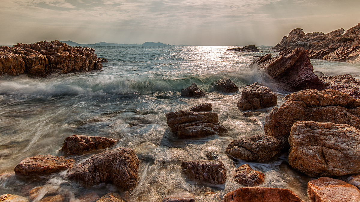 拍海的季节鹿嘴山庄的慢门海景