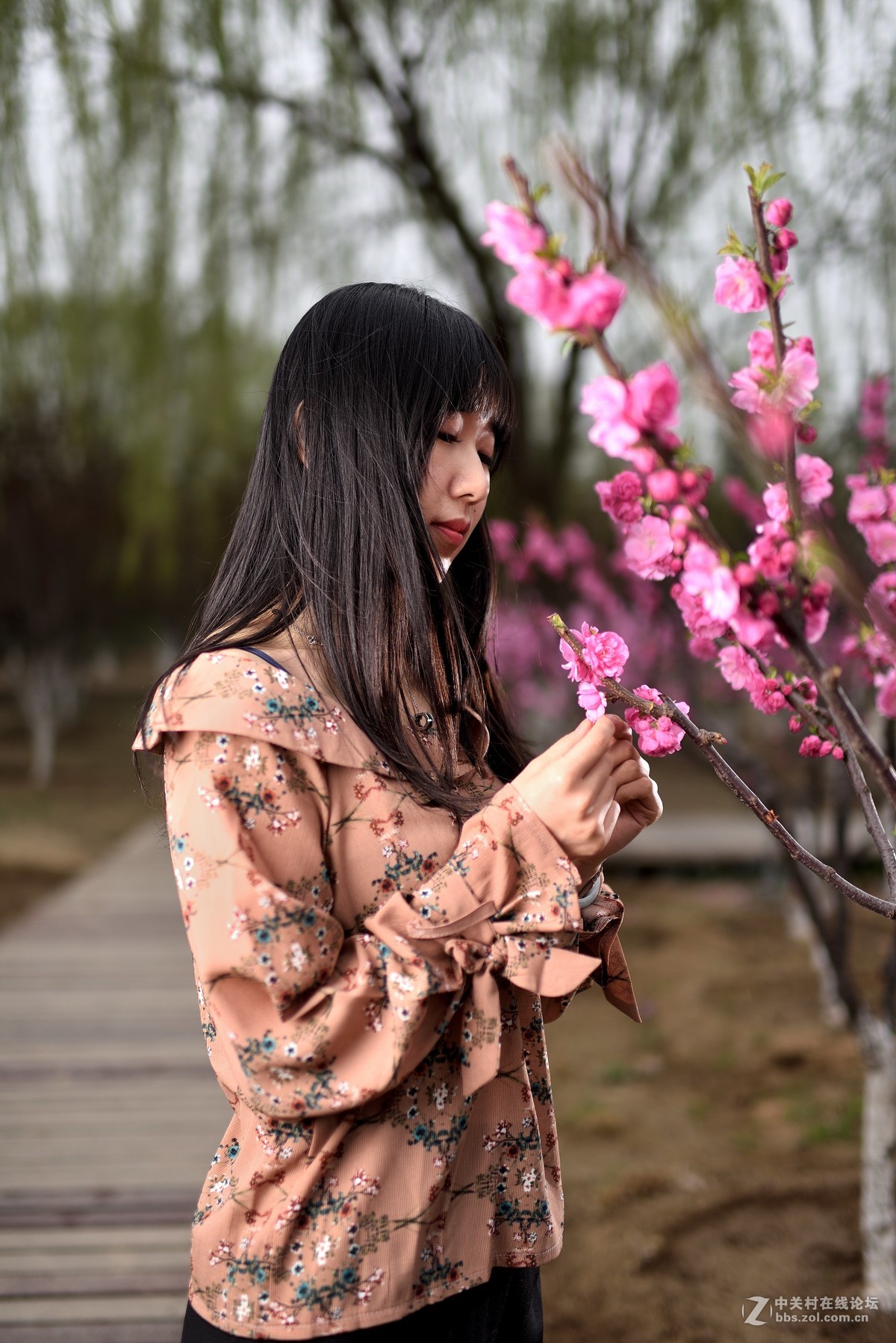 尼康3514g桃花美女人像外拍