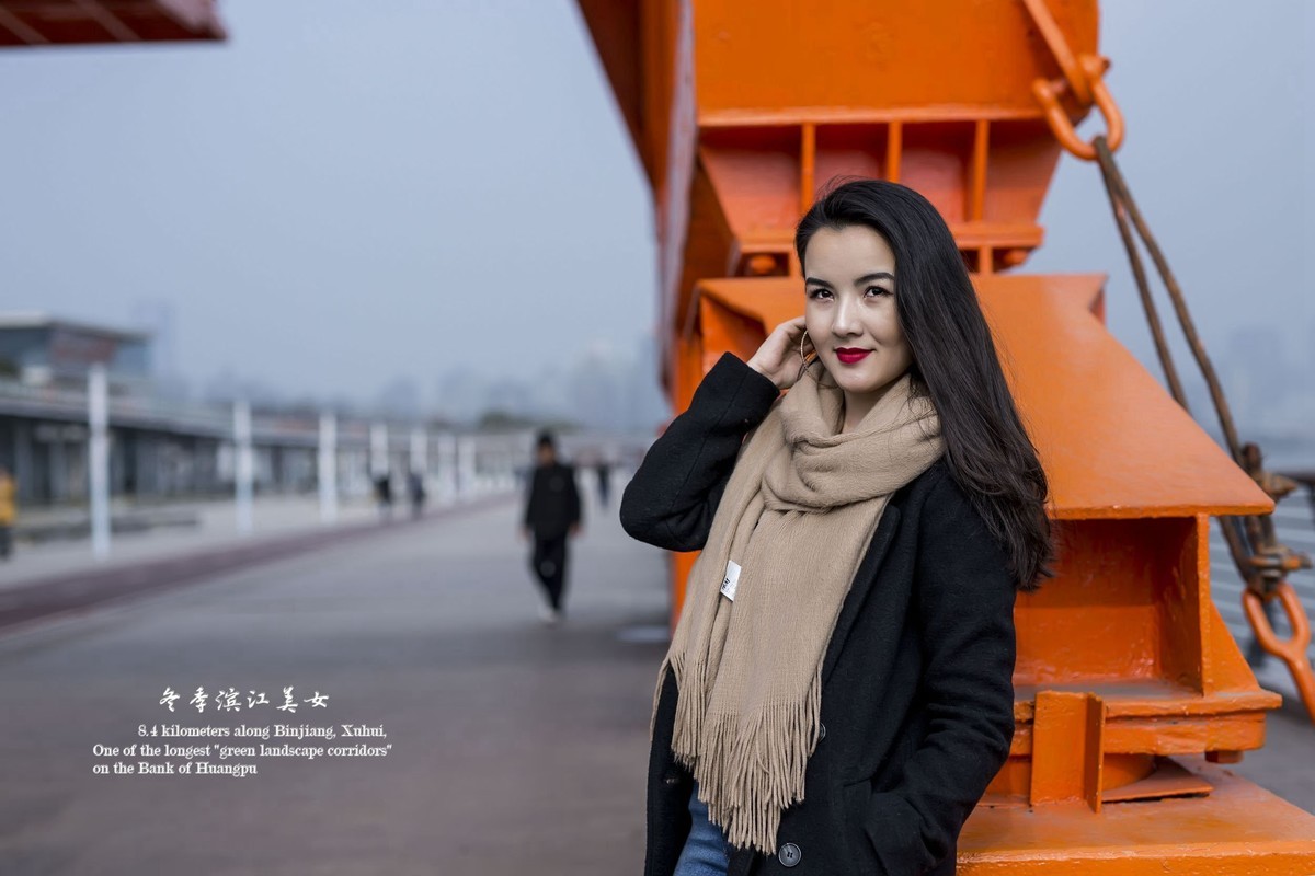 冬季滨江美女