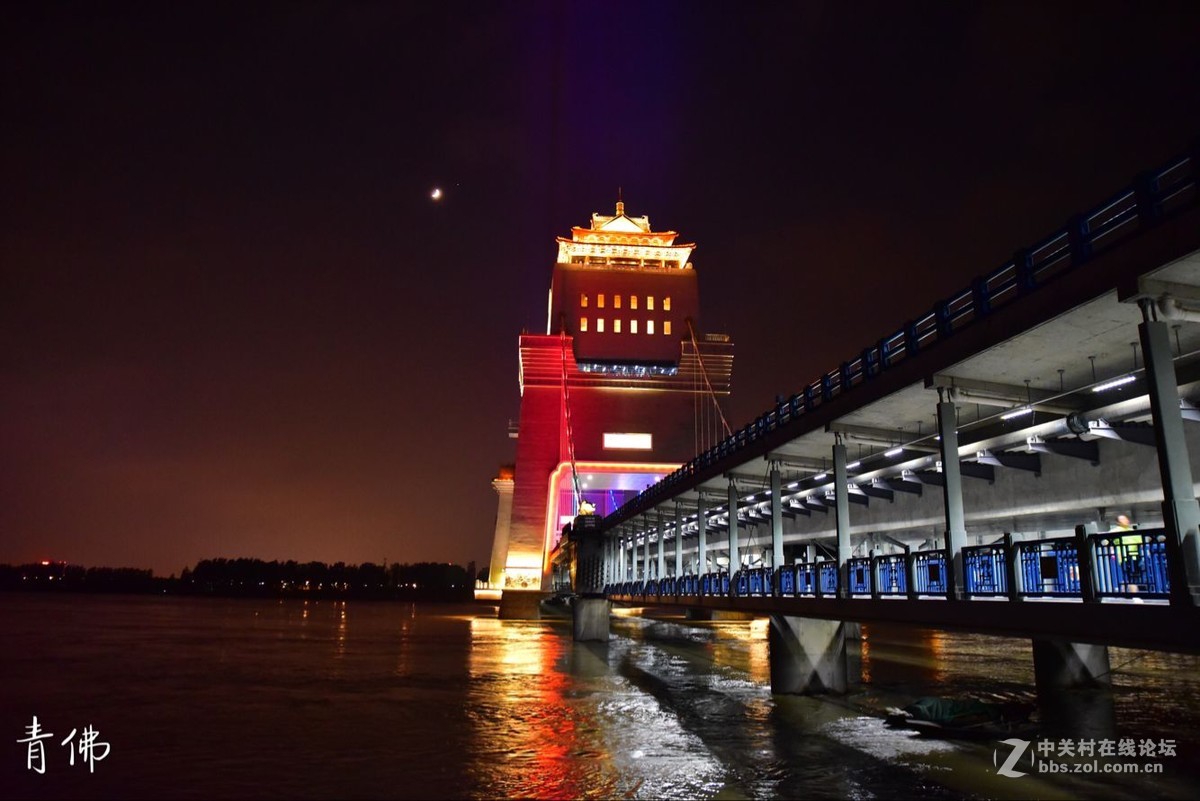 扬州万福大桥夜景照片图片