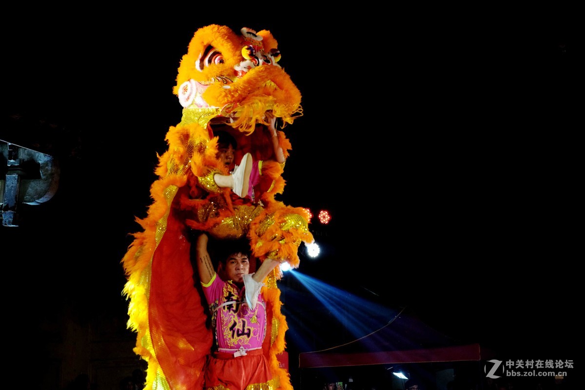 试高感之夜间舞狮-中关村在线摄影论坛