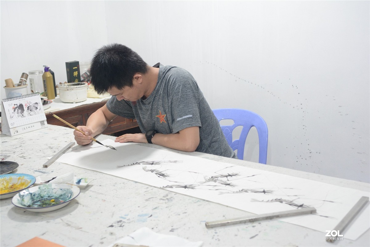 采访著名画家林海诚，录制揭阳电视台民生热线、编辑里湖前后、摄影里湖茶佬。