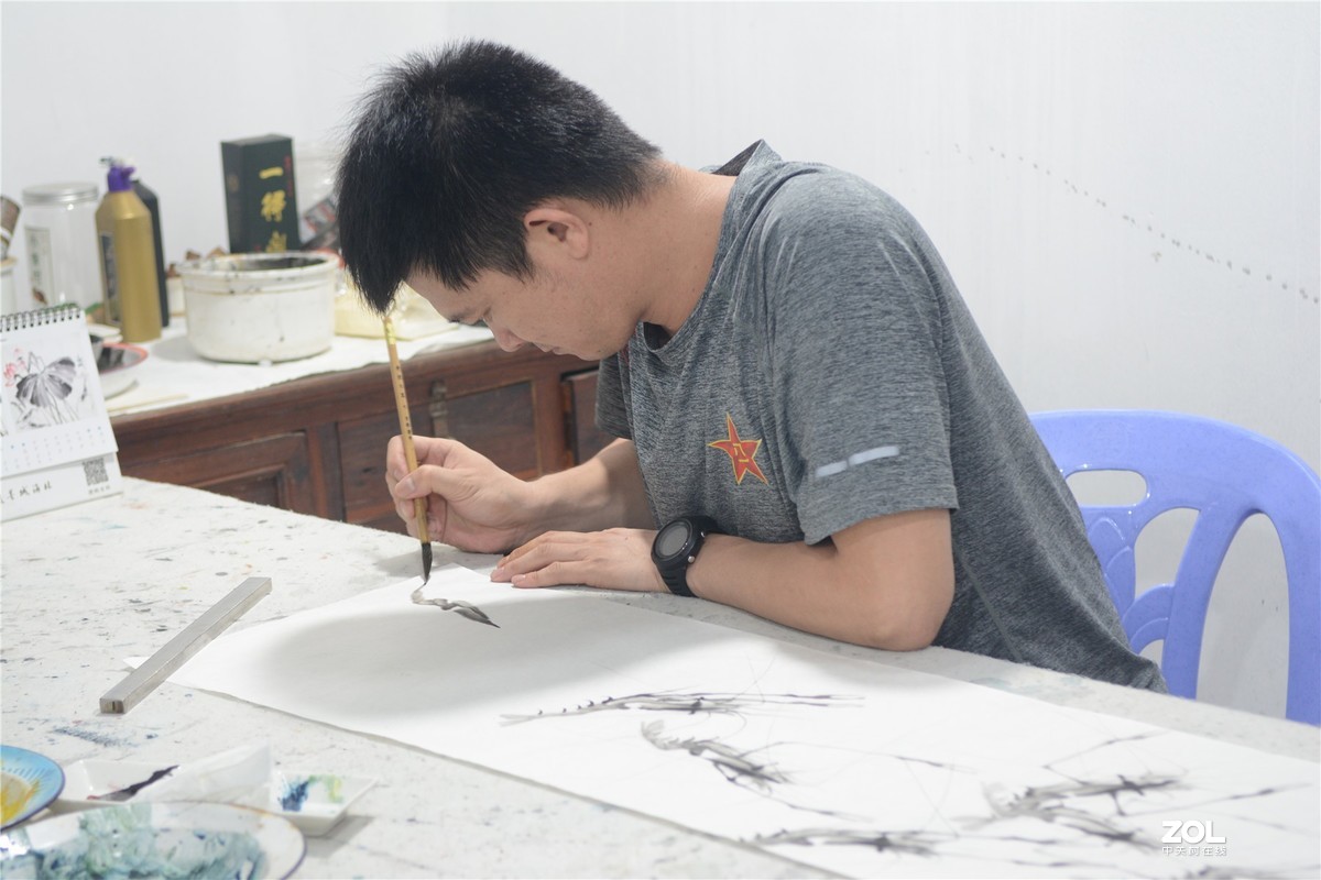 采访著名画家林海诚，录制揭阳电视台民生热线、编辑里湖前后、摄影里湖茶佬。