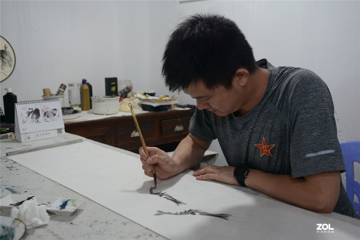 采访著名画家林海诚，录制揭阳电视台民生热线、编辑里湖前后、摄影里湖茶佬。