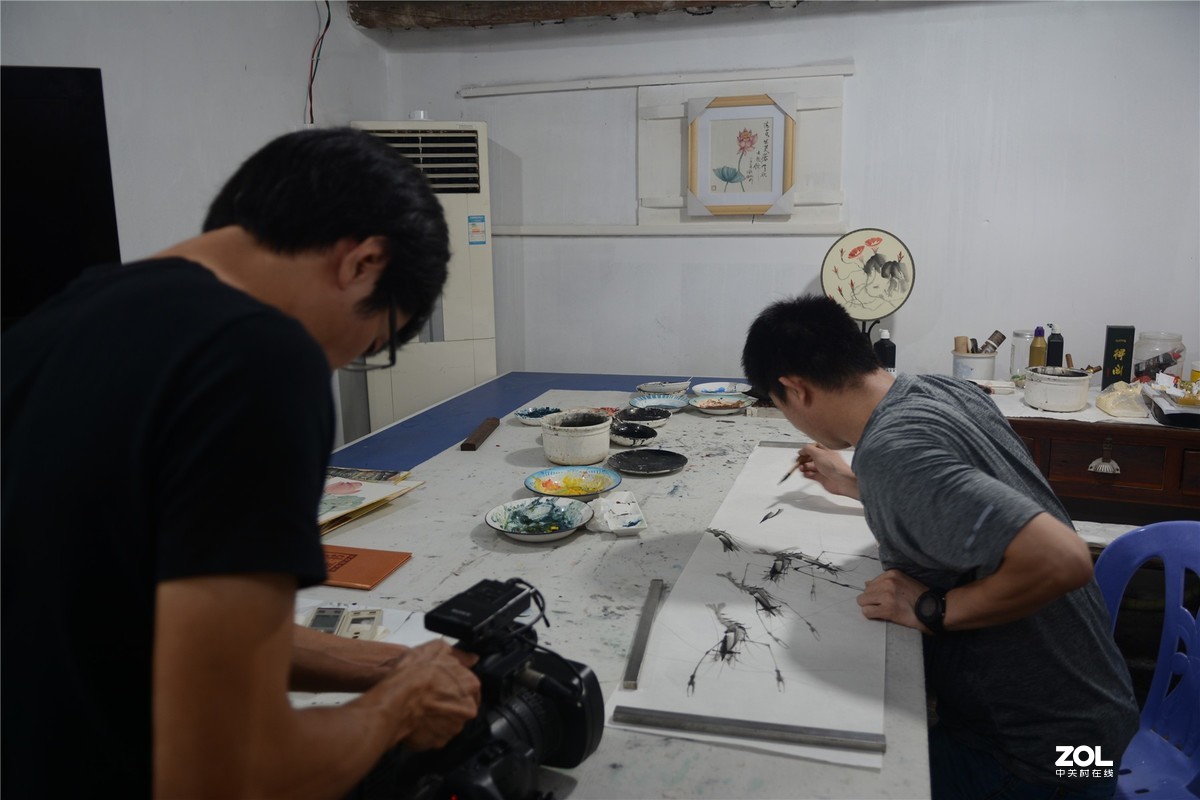 采访著名画家林海诚，录制揭阳电视台民生热线、编辑里湖前后、摄影里湖茶佬。