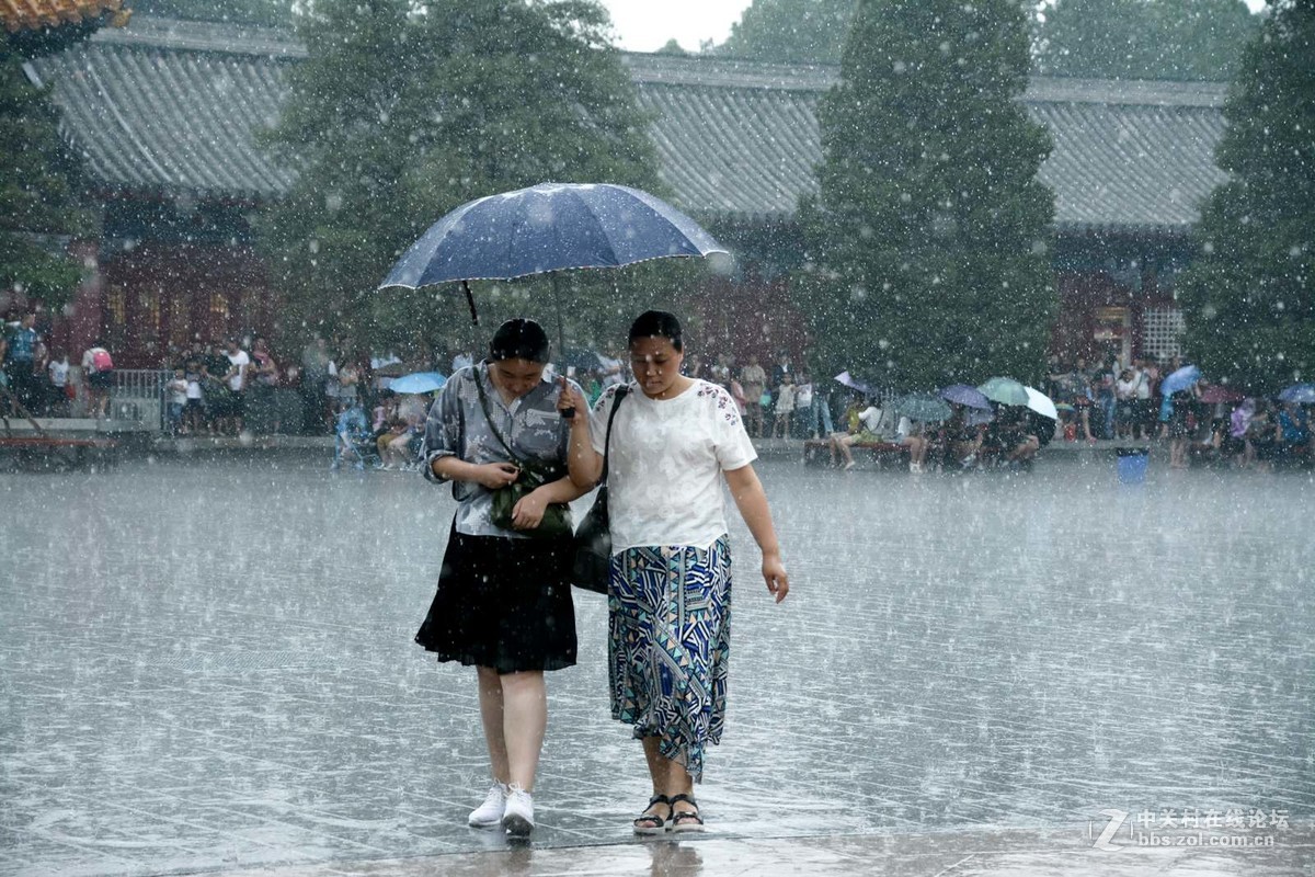 雨中行人好个凉-中关村在线摄影论坛