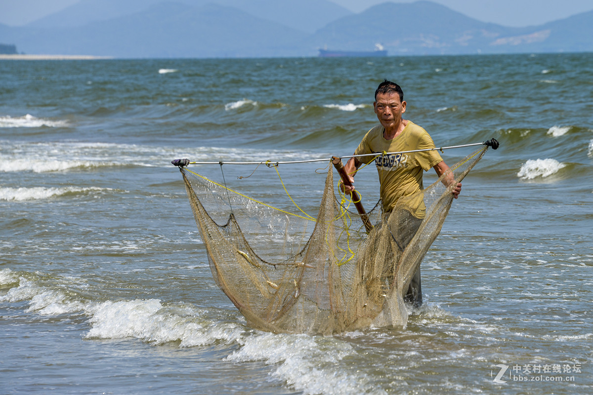 阳江阳西蓝袍湾地拉网捕鱼