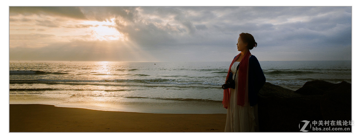 宽银幕画幅的带景人像