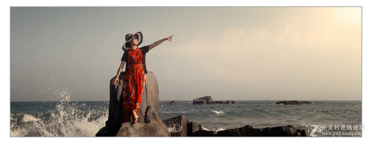 宽银幕画幅的带景人像