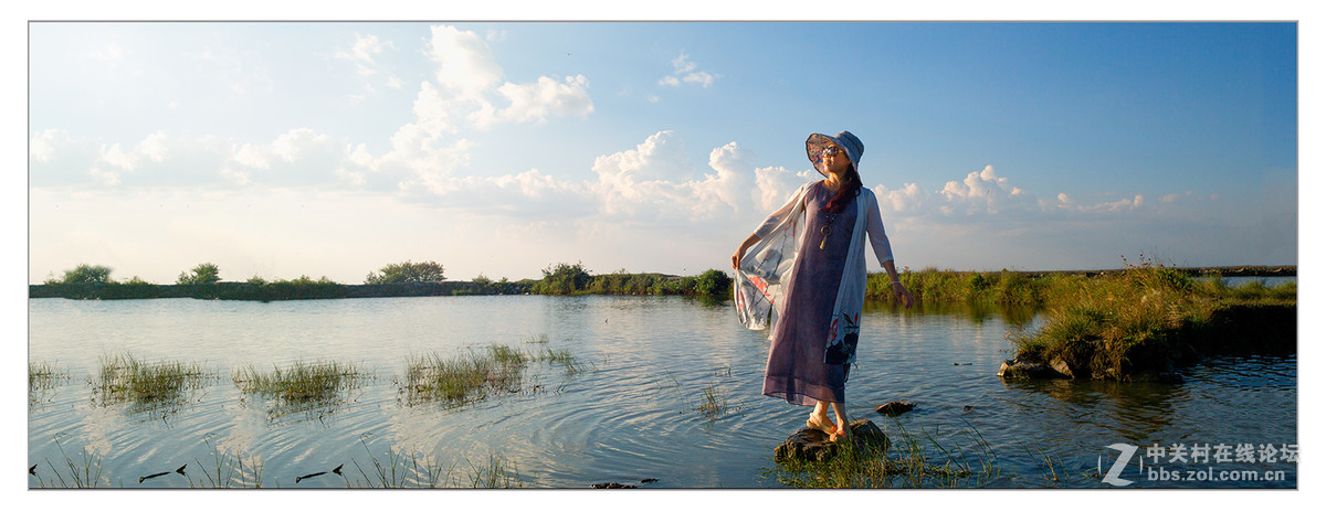 宽银幕画幅的带景人像