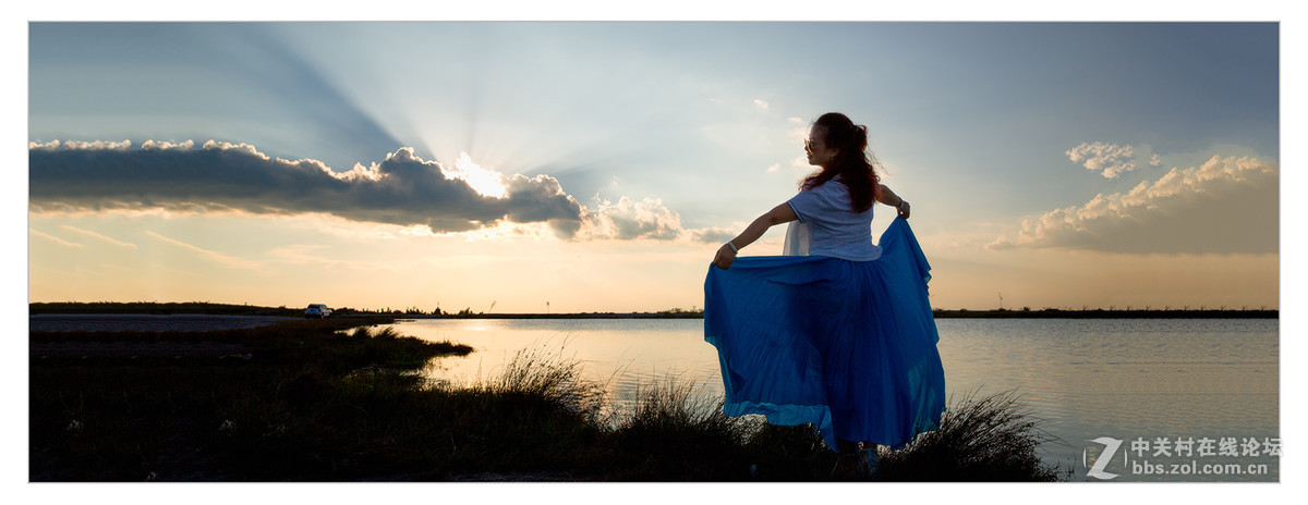 宽银幕画幅的带景人像