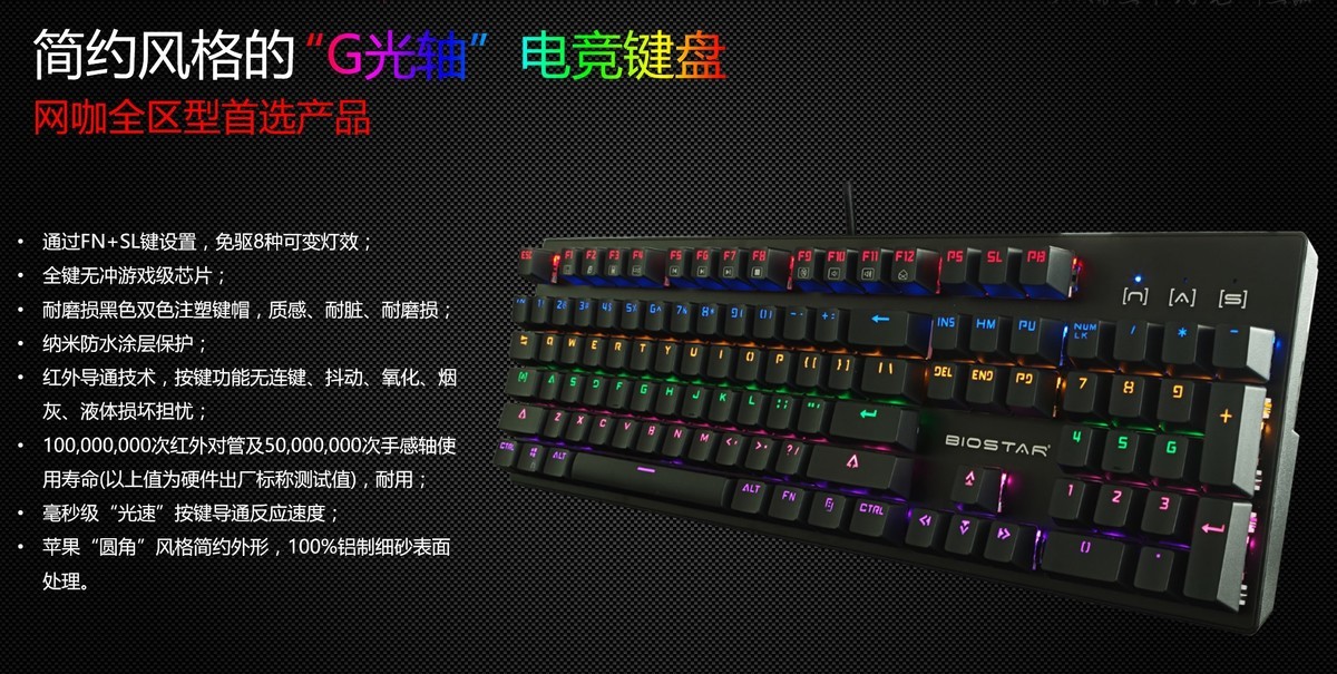走在行业前沿，映泰GK60 G光轴电竞键盘