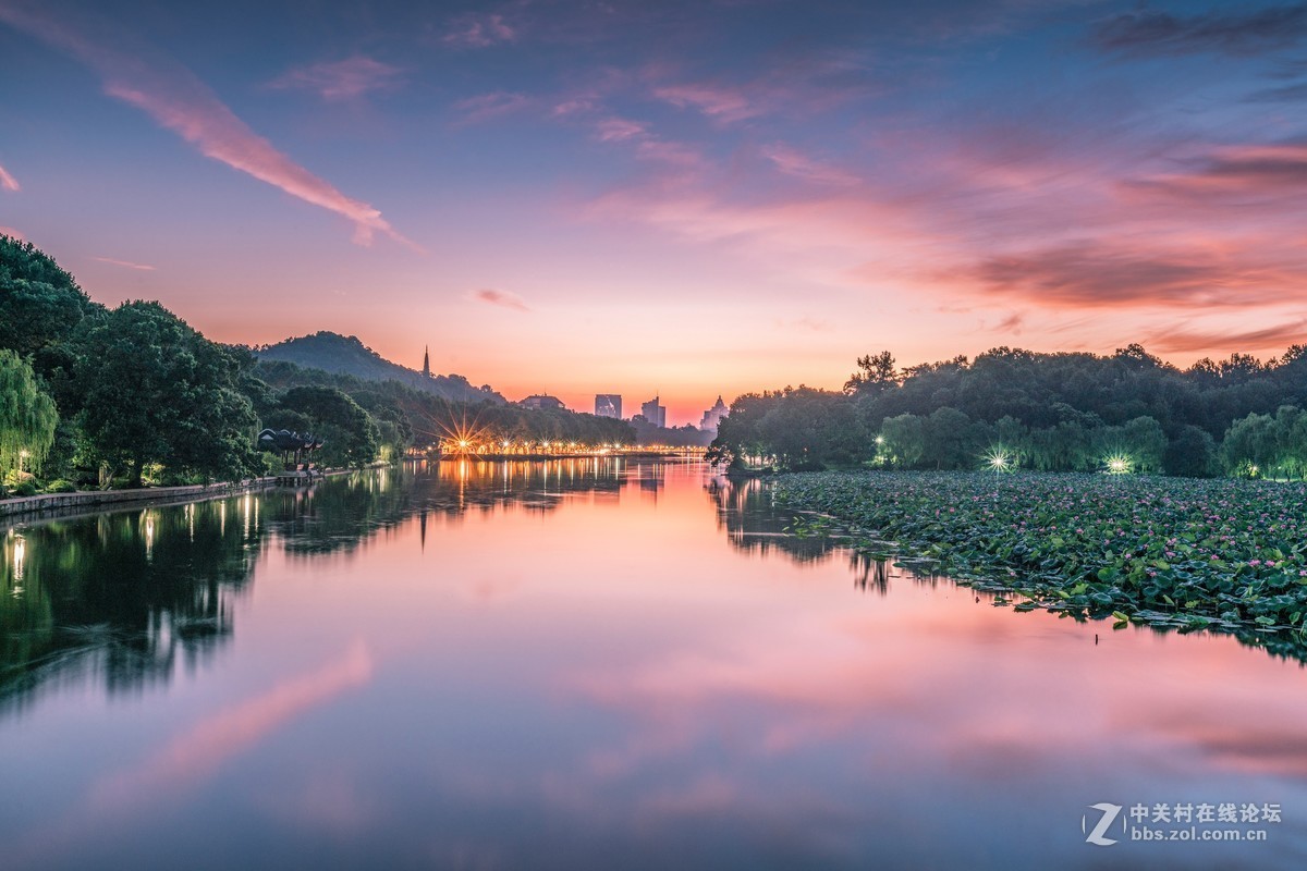西湖长桥，城隍阁，保叔塔，断桥，珠海渔女