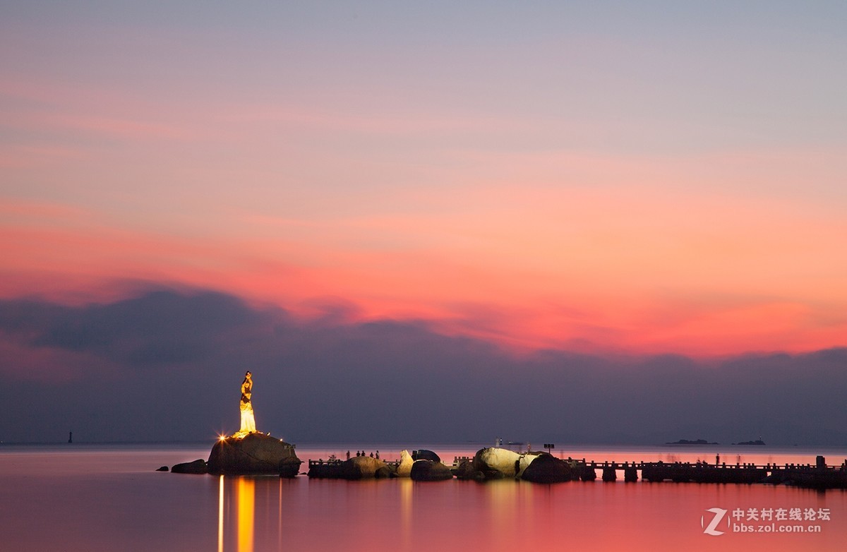 西湖长桥，城隍阁，保叔塔，断桥，珠海渔女