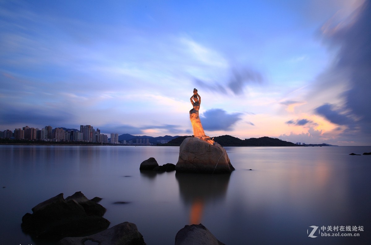 西湖长桥，城隍阁，保叔塔，断桥，珠海渔女