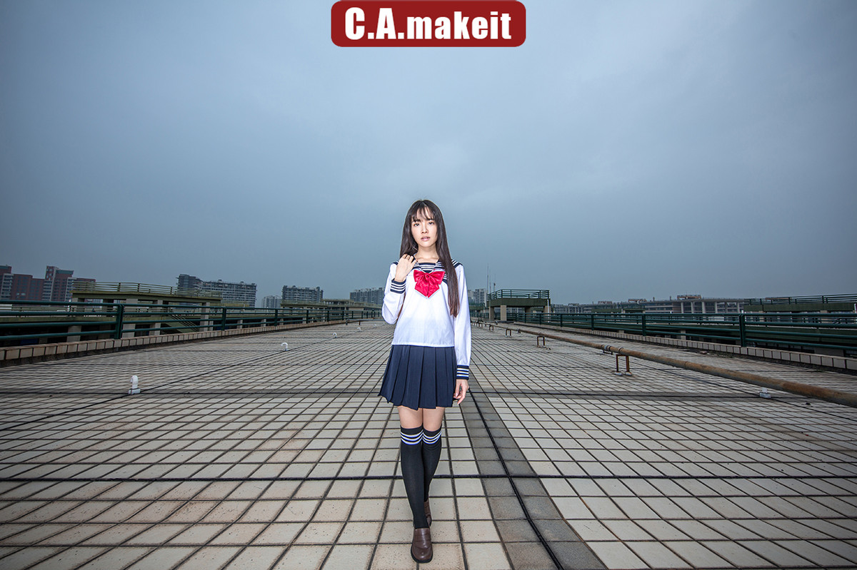 《同一天空下III——蔚蓝幻想》——广角JK外拍灯人像