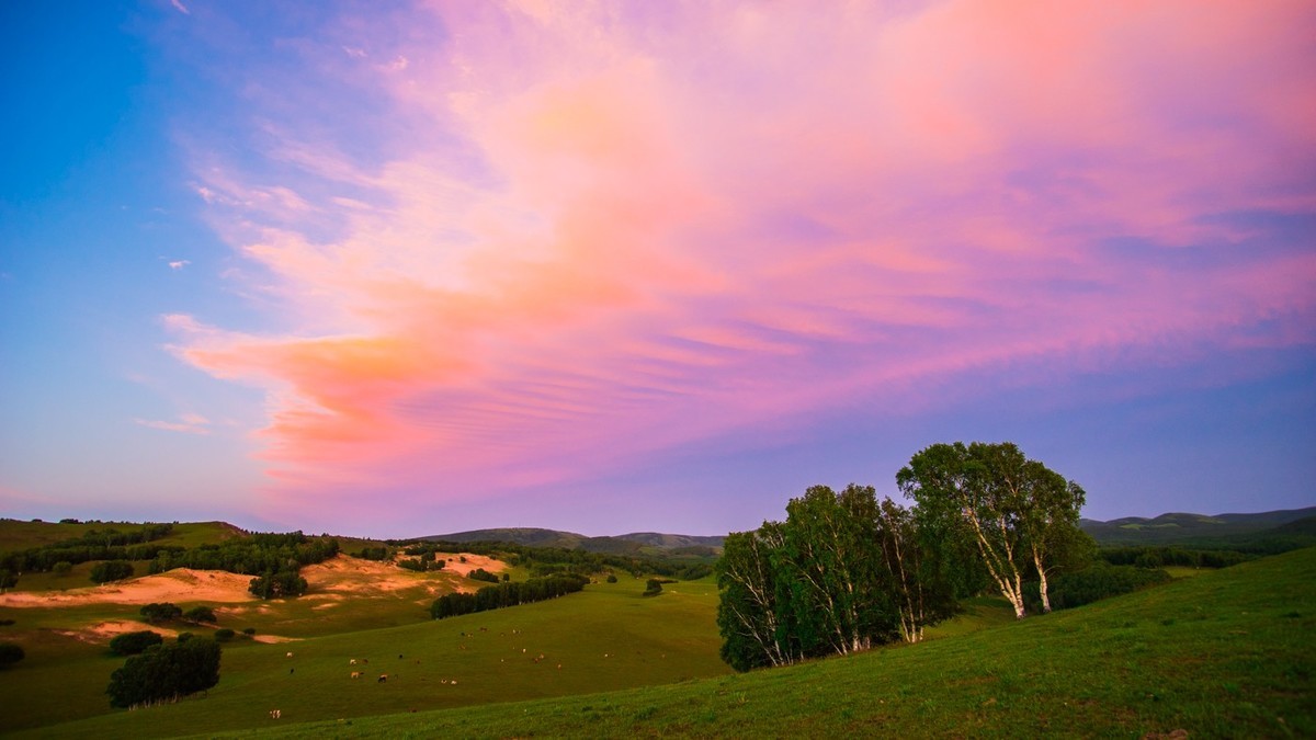 美丽的草原白家窝铺晚霞