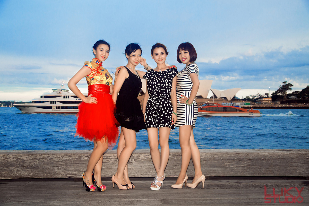 lukystudio罕见的美女集体婚纱照悉尼新锐摄影师luky主创拍摄