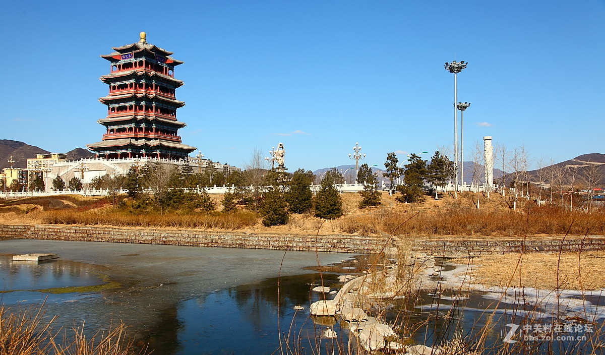 北京门头沟门城湖永定塔一