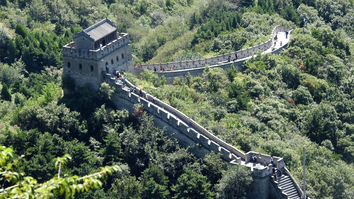 昔上八达岭，一晃四十年。重来寻故地，不是旧云烟。