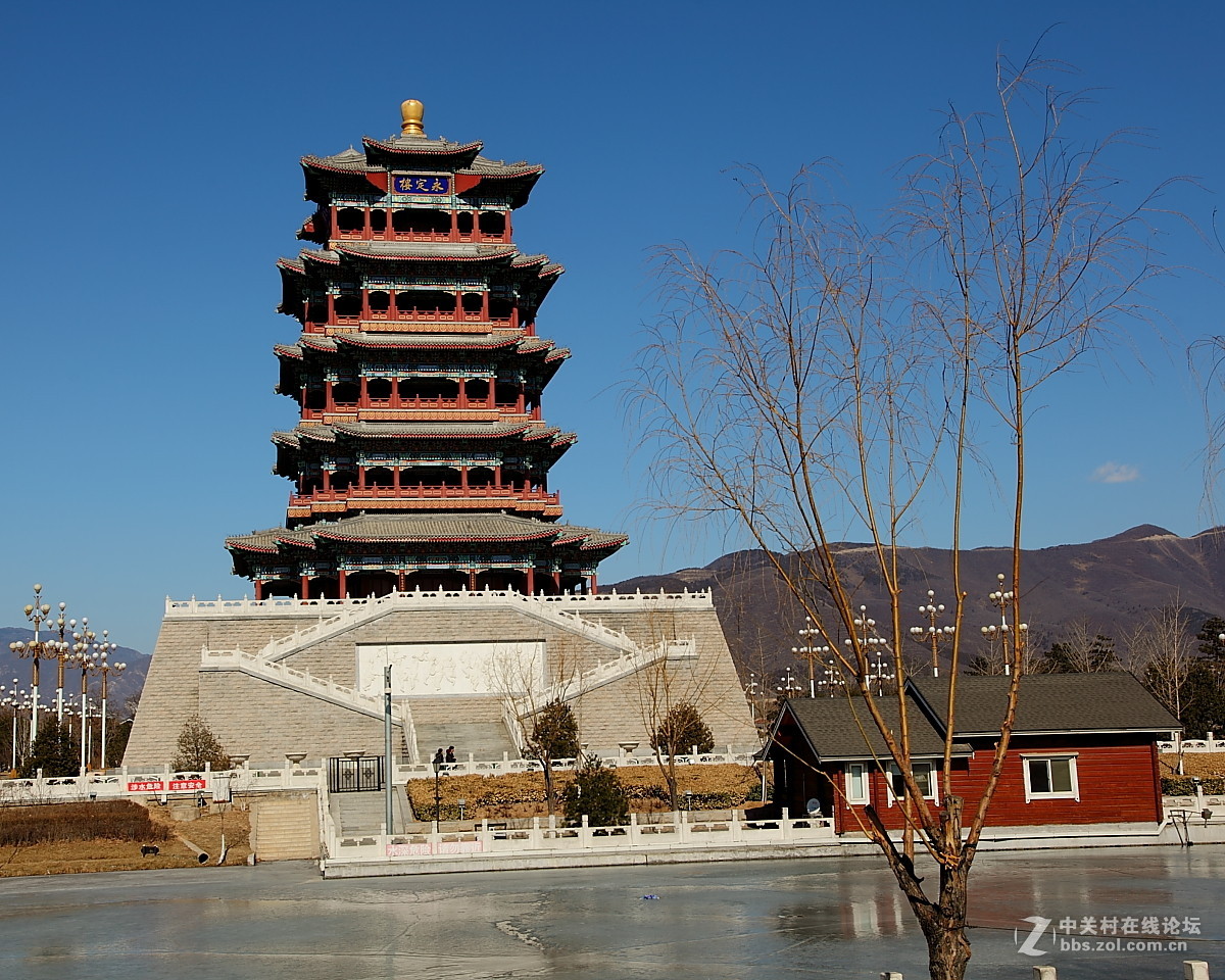 北京门头沟门城湖永定塔一