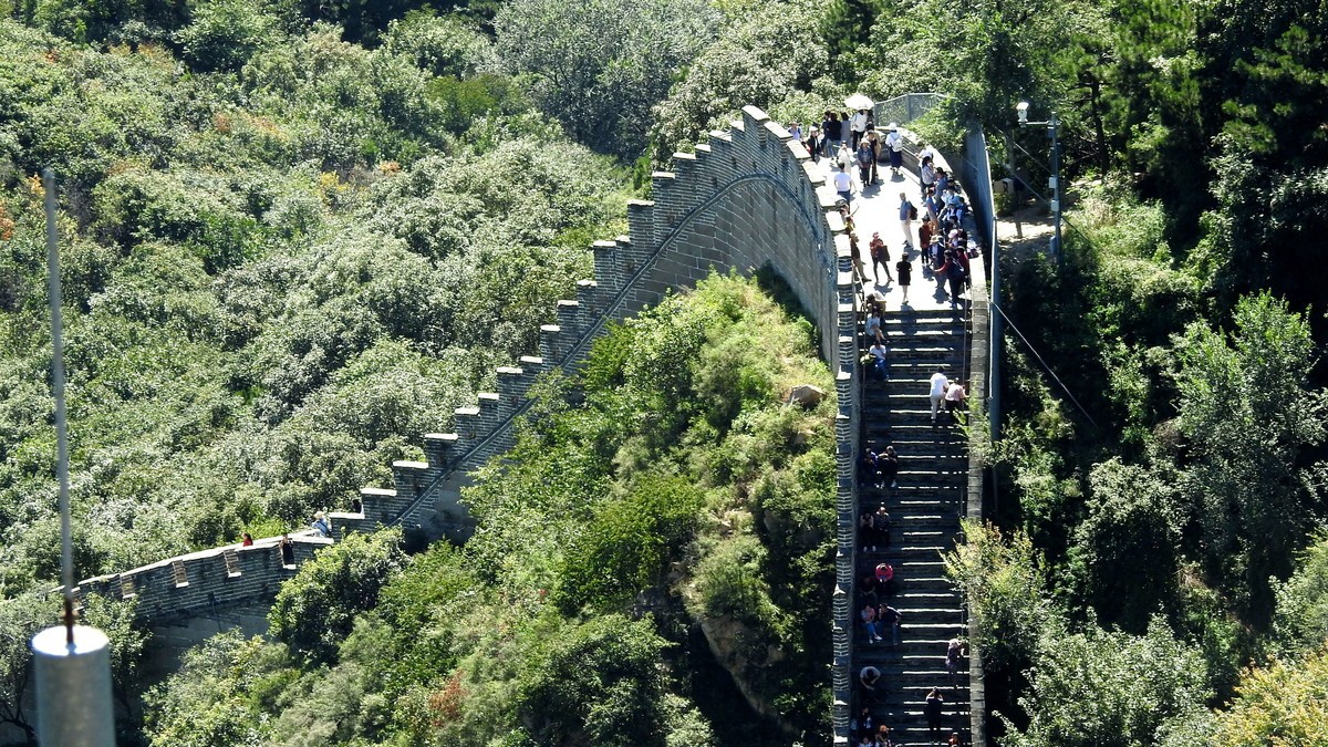 昔上八达岭，一晃四十年。重来寻故地，不是旧云烟。