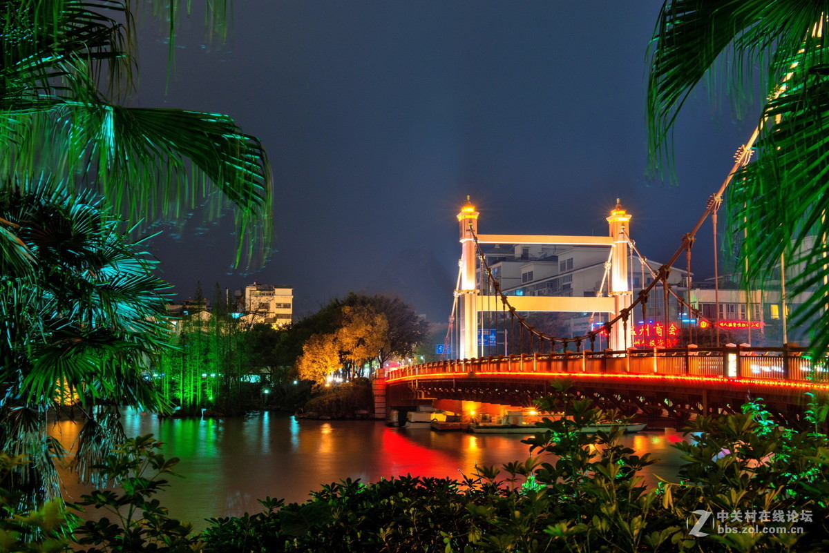 桂林紅橋燈光夜景