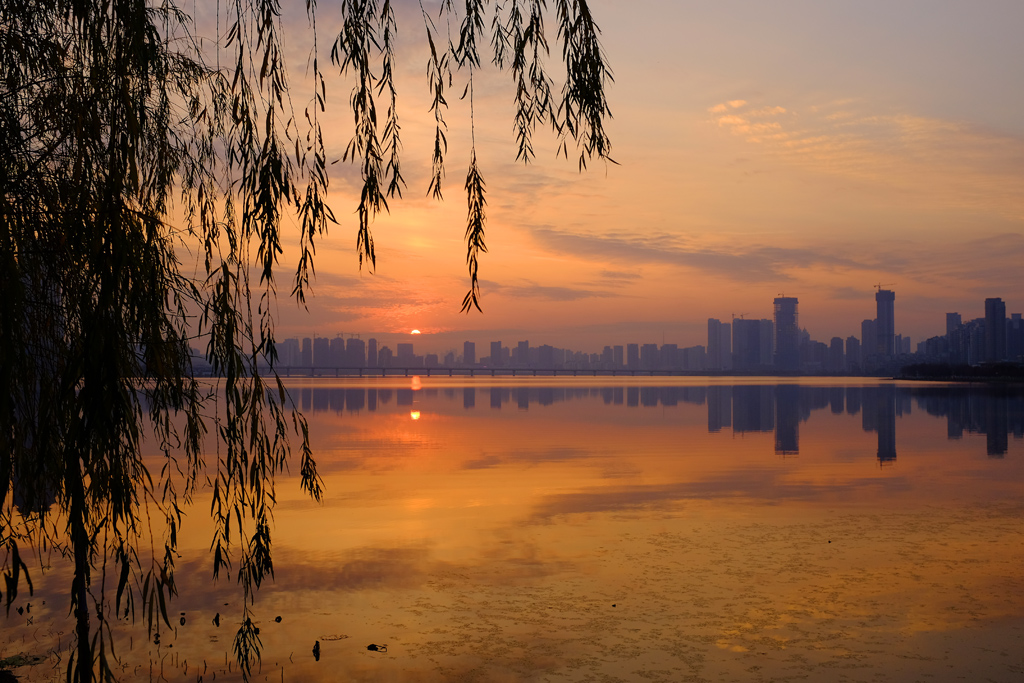 下班途中的沙湖