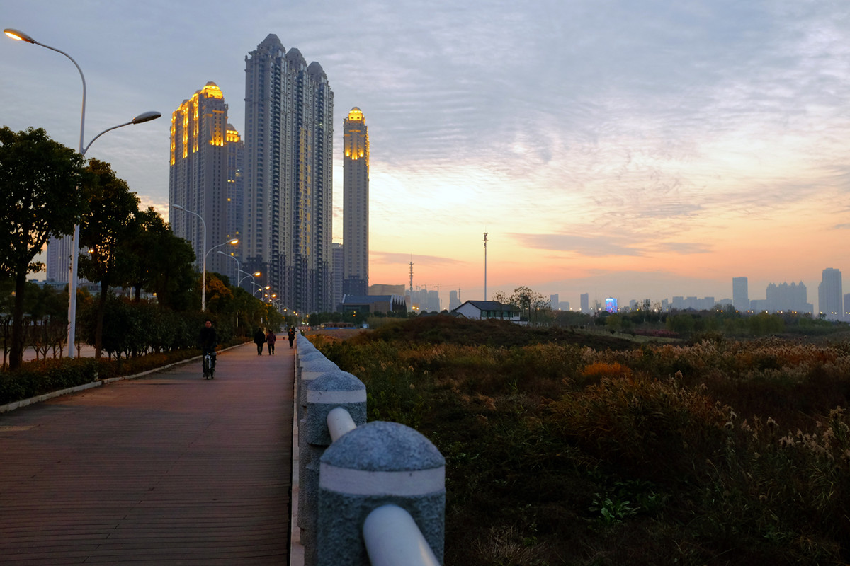 下班途中的沙湖