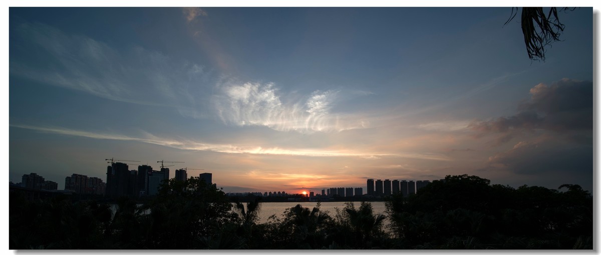 江门潮莲岛的夕阳