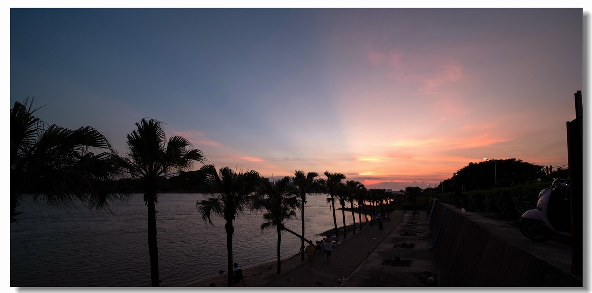 江门潮莲岛的夕阳