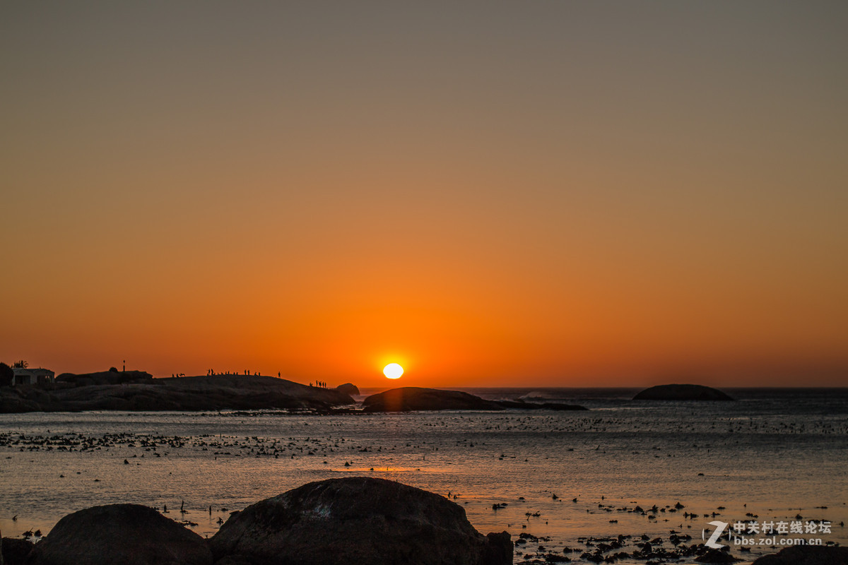 夕阳,沙滩,超长曝光,全景.