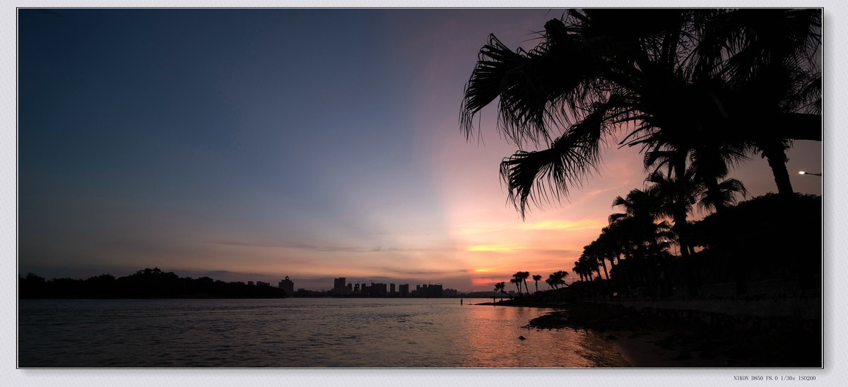 江门潮莲岛的夕阳