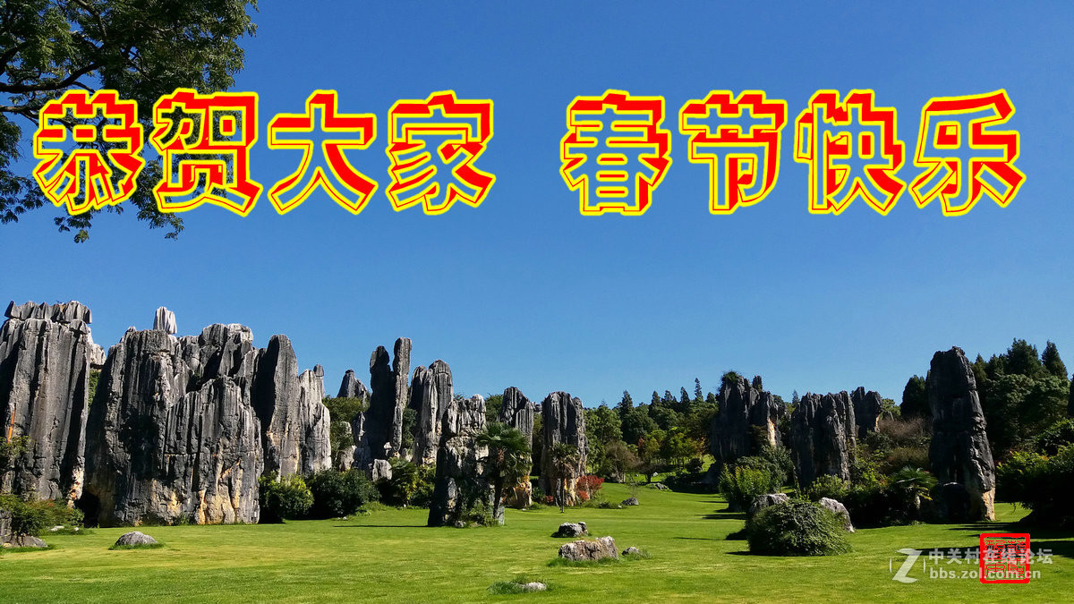 “天下第一奇观”石林—鸡年手机版（2）请假+祝福帖