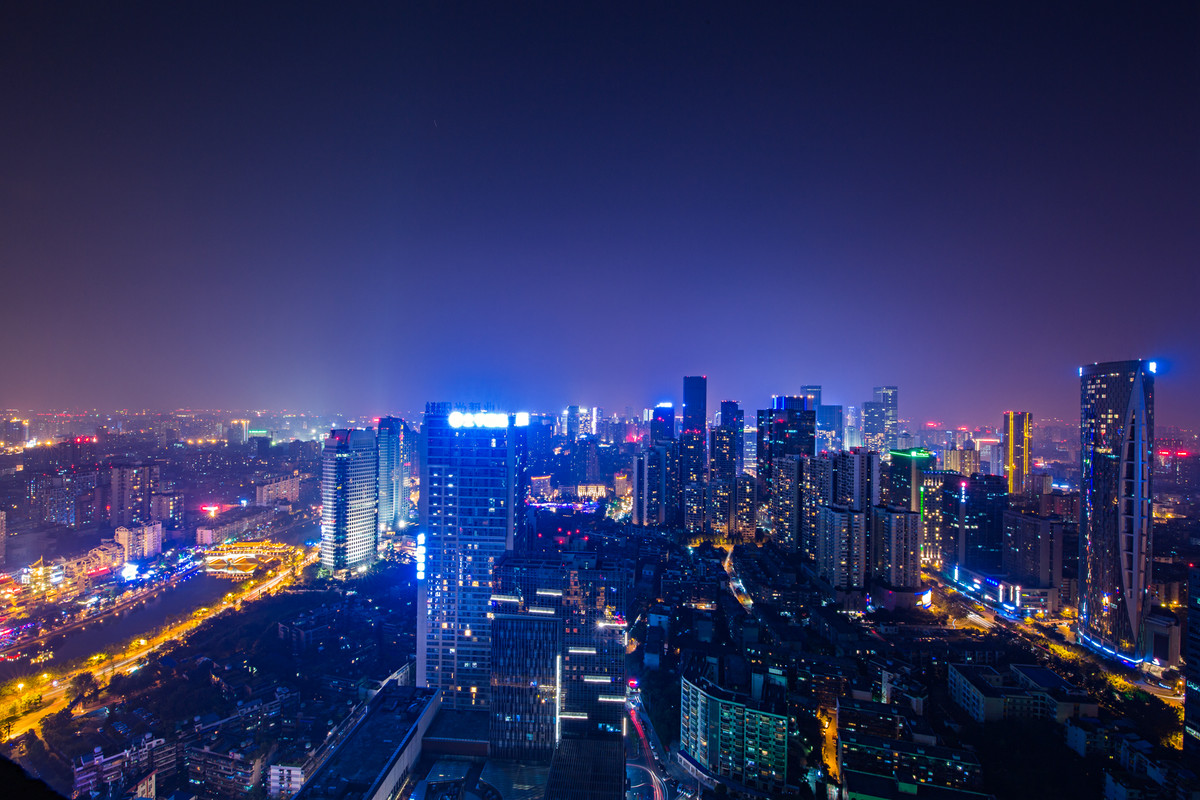 佳能5D3-超广下的成都夕阳，夜景，车流。。。