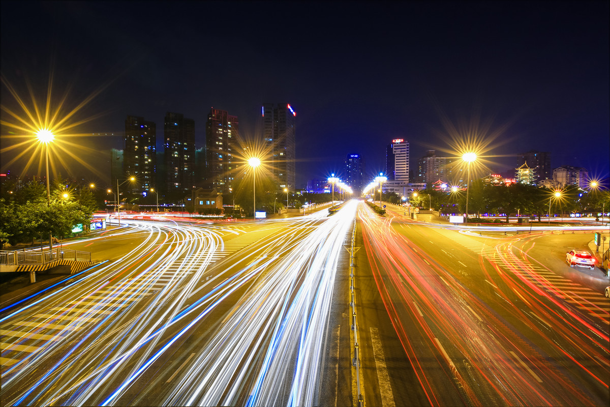 佳能5D3-超广下的成都夕阳，夜景，车流。。。