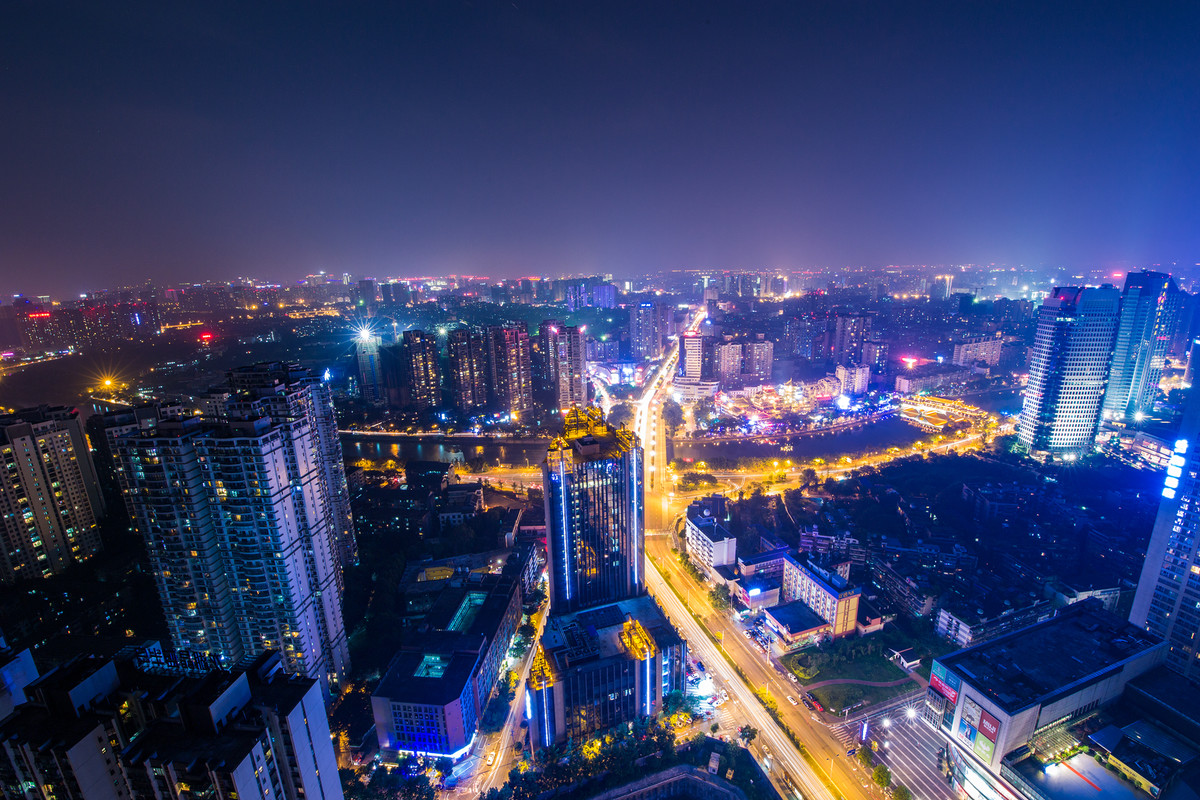 佳能5D3-超广下的成都夕阳，夜景，车流。。。