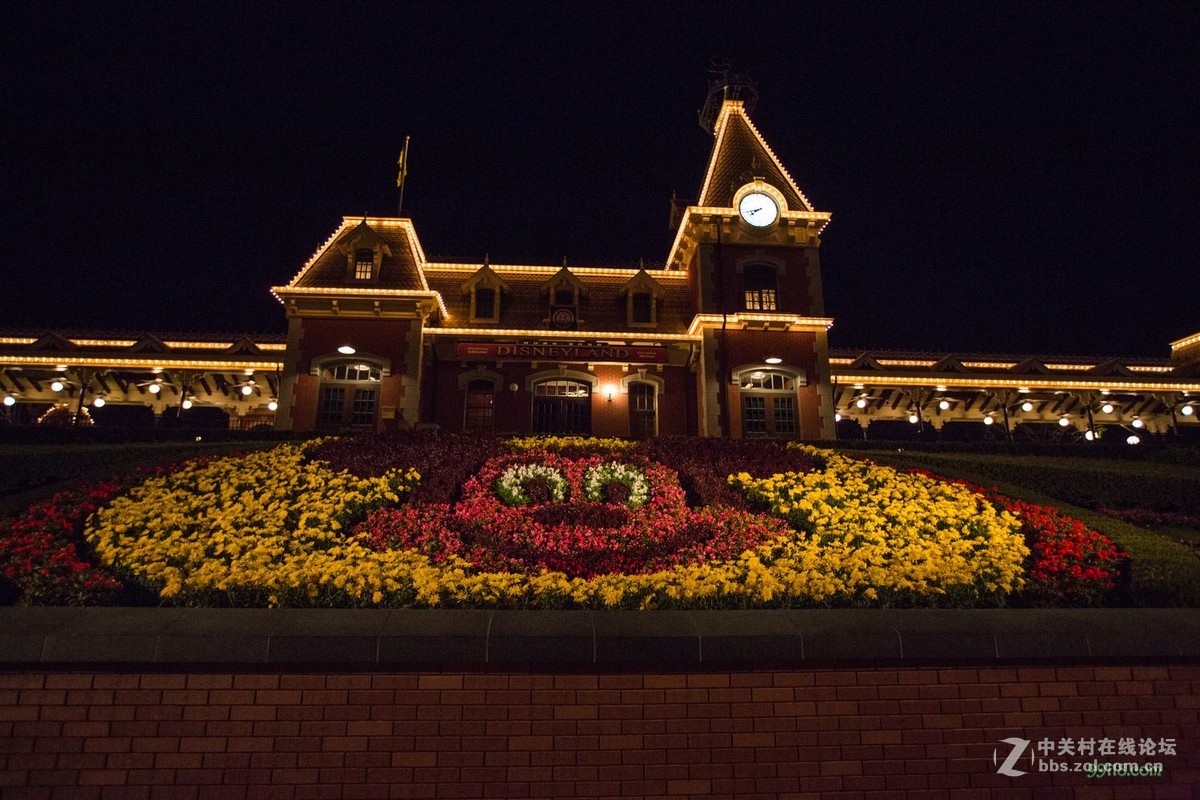 香港夜晚的迪斯尼乐园
