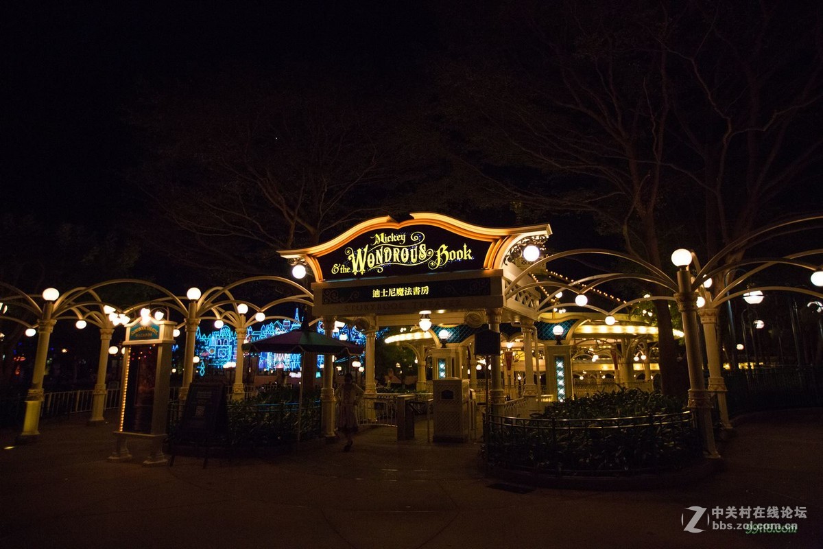 香港夜晚的迪斯尼乐园