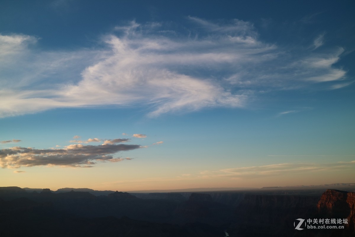 美国大峡谷壮丽的日落