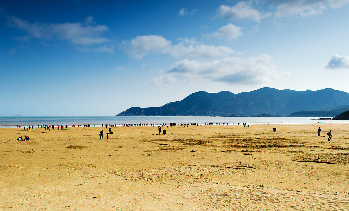 一组沙滩风景拍摄于浙江舟山朱家尖