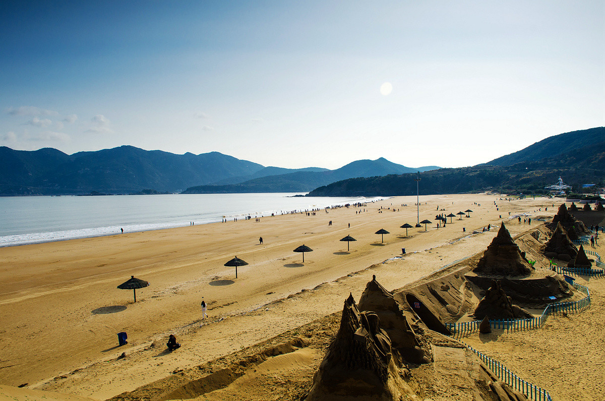 一组沙滩风景拍摄于浙江舟山朱家尖