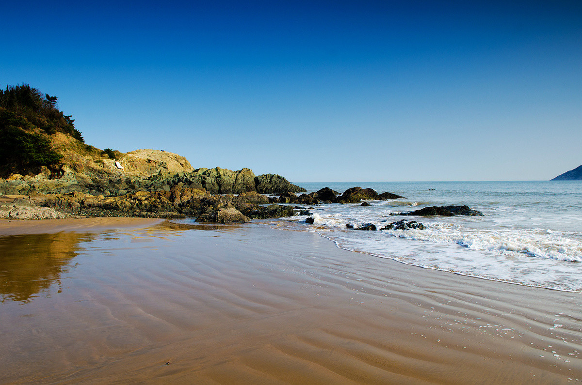 一组沙滩风景拍摄于浙江舟山朱家尖