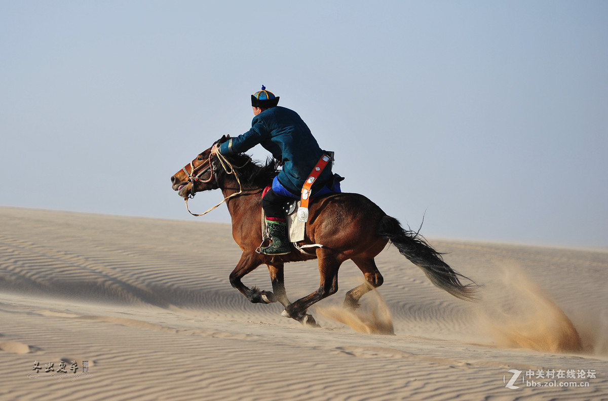 马踏黄沙尘飞扬大漠深处有骑强纵横沙海任我翔茫茫隔壁一片黄呲