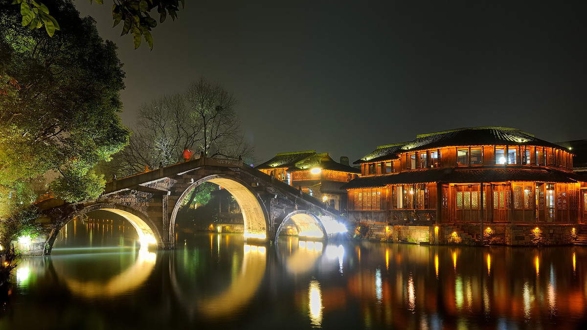 水乡乌镇夜色