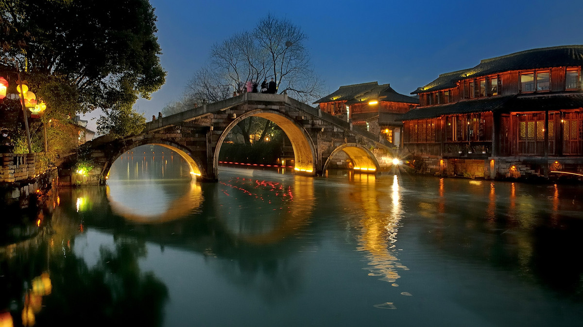 水乡乌镇夜色