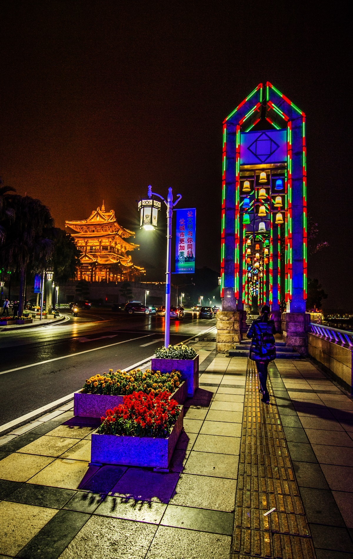 一组灯光夜景拍摄